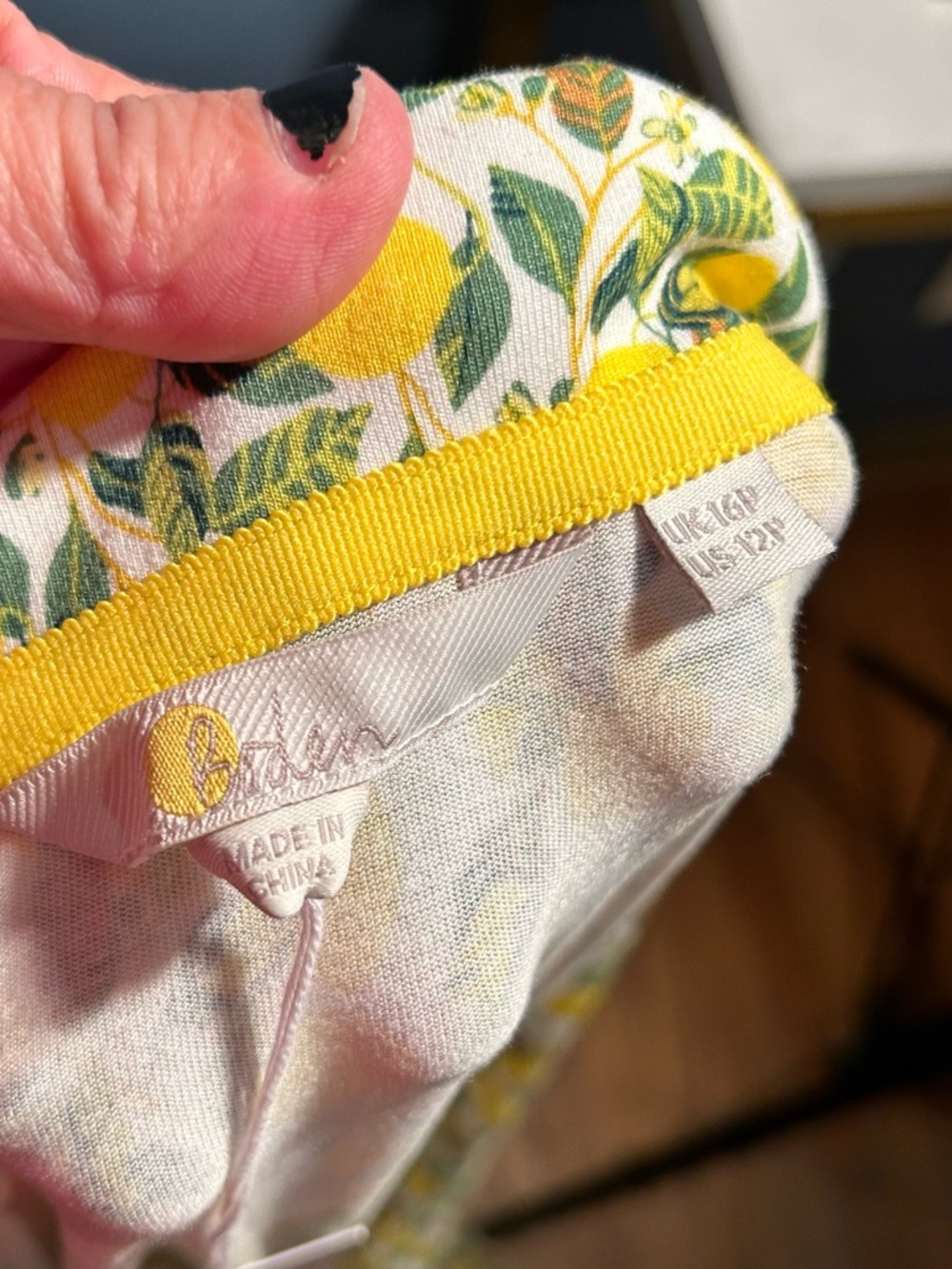 Boden Lavinia white lemon vine wrap midi dress - Picture 5 of 15